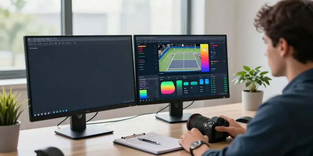 Análisis en tiempo real de pronósticos de tenis y estadísticas en pantalla.