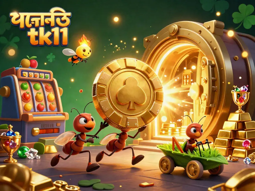Experience thrilling wins with পদোন্নতি tk11, as ants heist a golden poker chip in style.