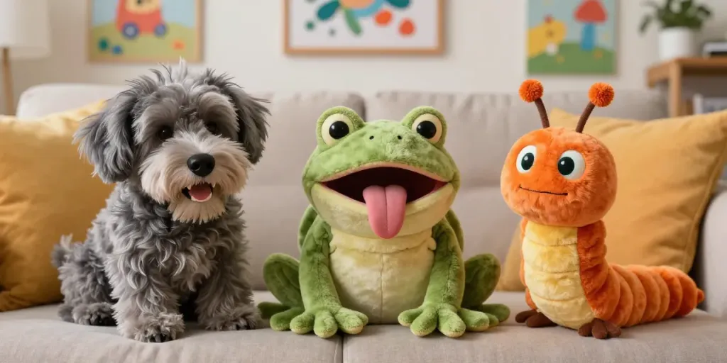 Peluches feos llenos de encanto y originalidad en un ambiente alegre.